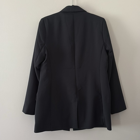 The Drop Women's Blake Long Blazer Jacket Single Button Classic Black Size M - Picture 9 of 13